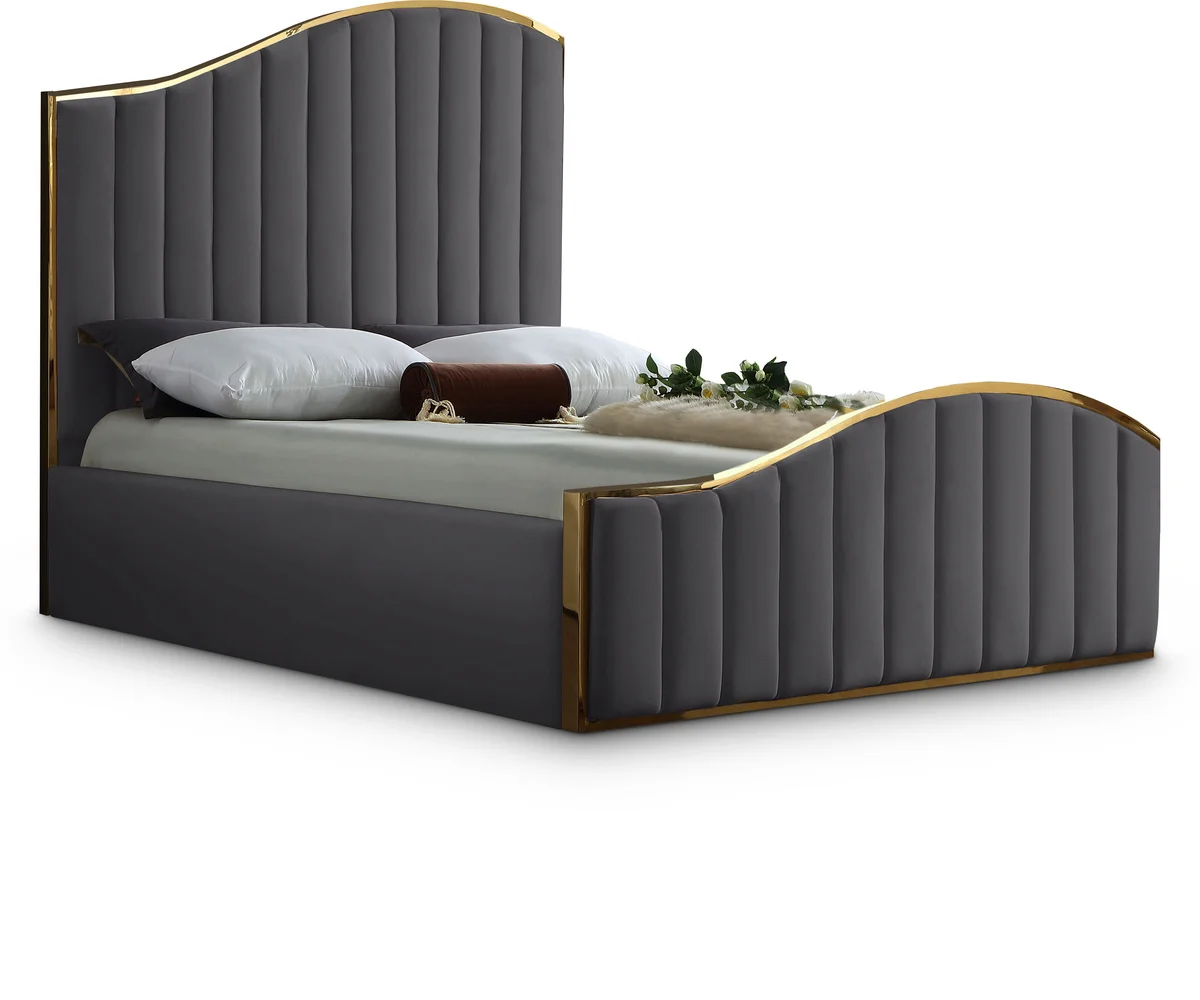 Jolie - King Bed - Gray