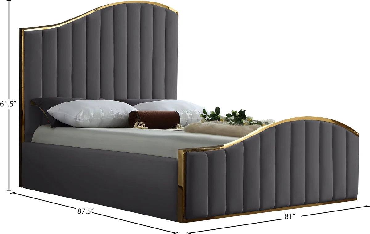 Jolie - King Bed - Gray