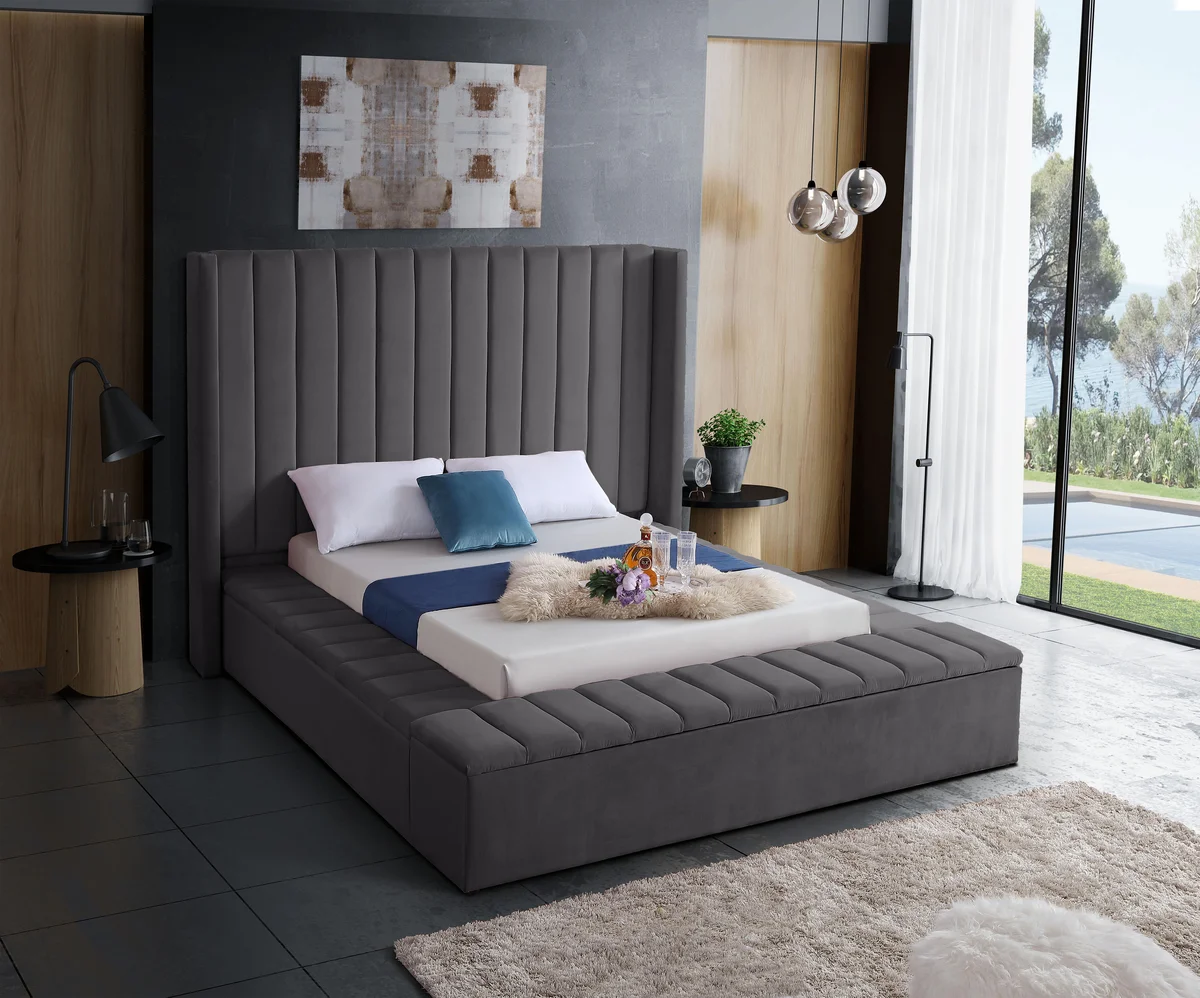 Kiki - King Bed - Gray - View 2