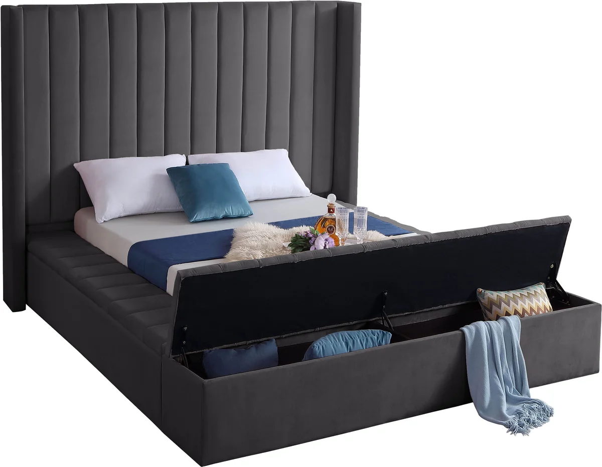 Kiki - King Bed - Gray