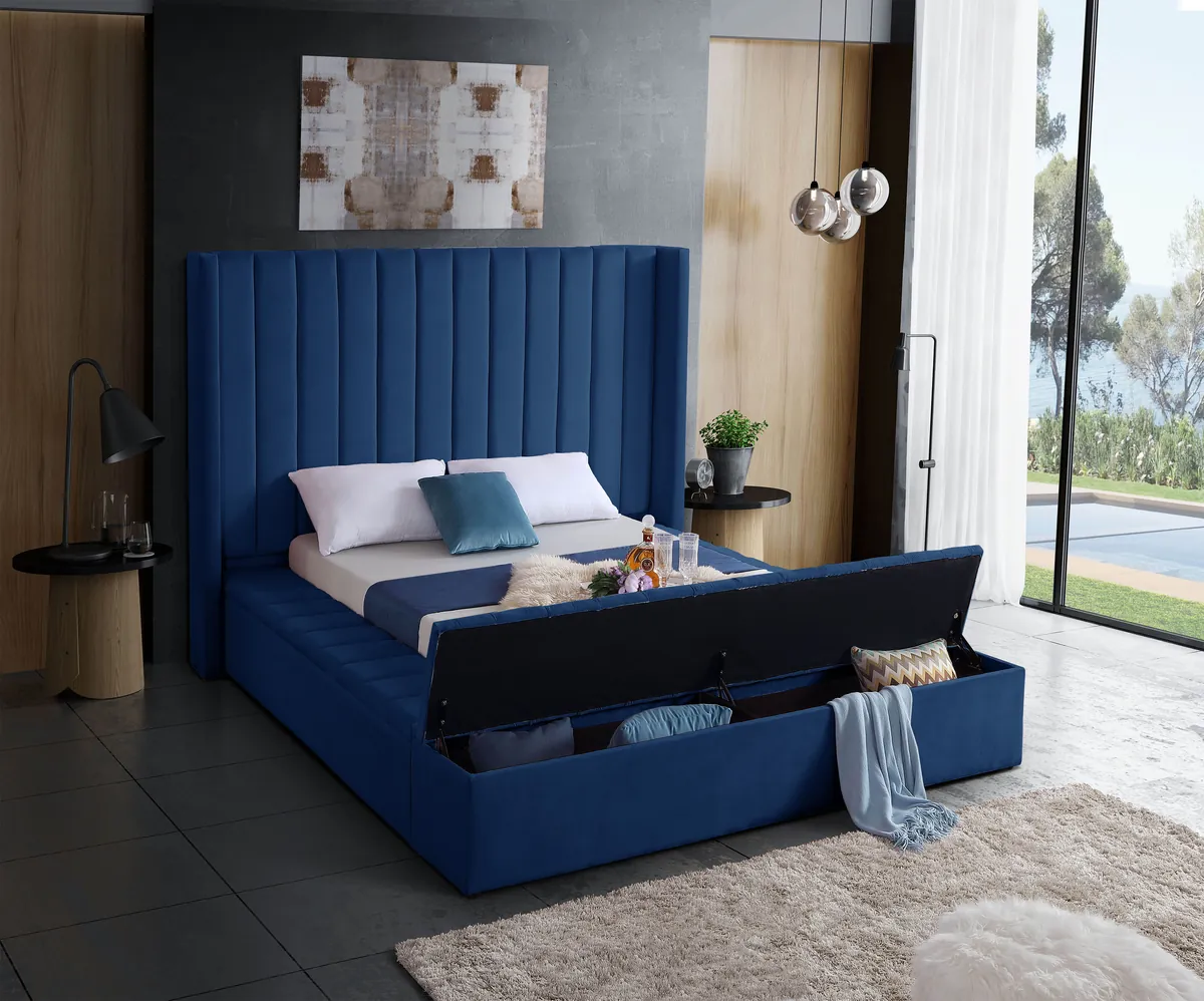Kiki - King Bed - Navy