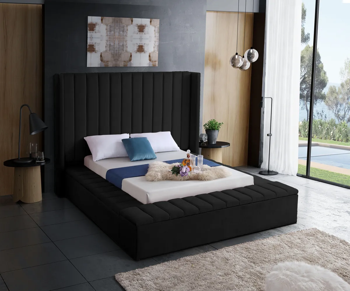 Kiki - Queen Bed - Black - View 2