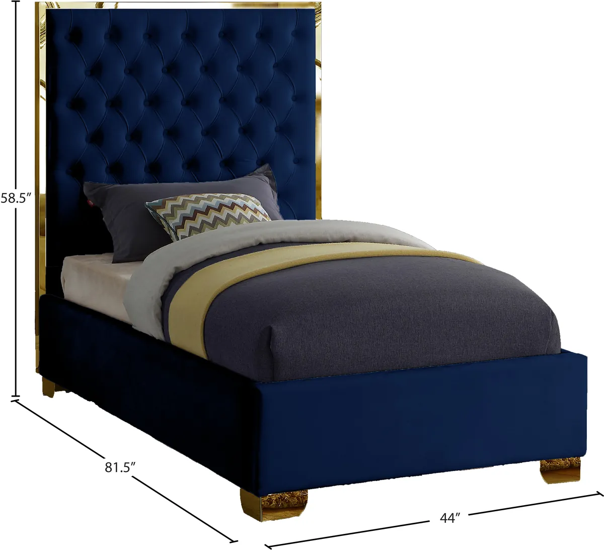 Lana - Twin Bed - Navy