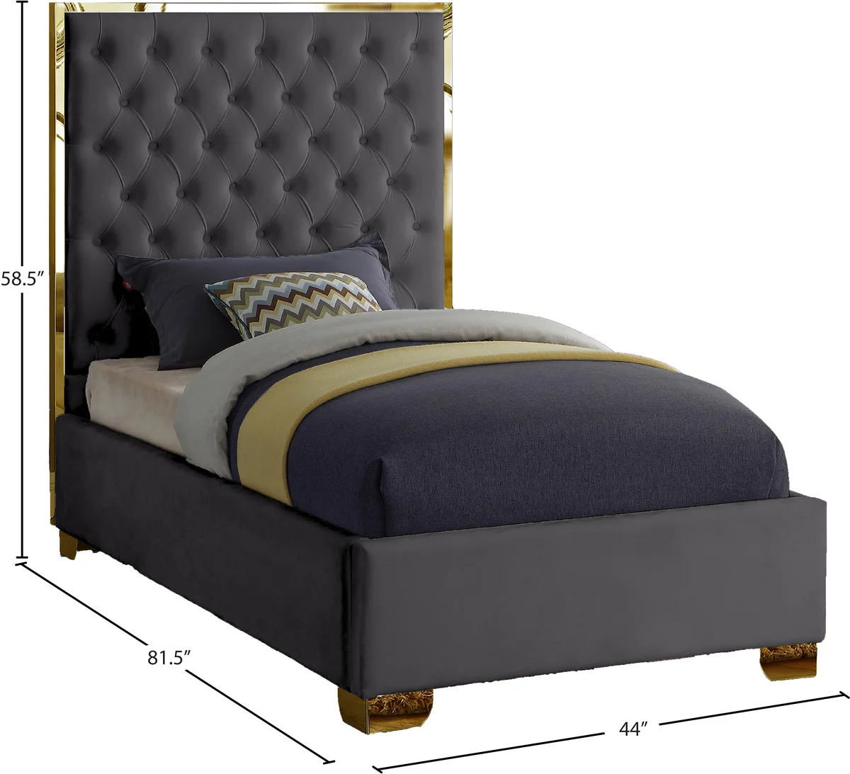 Lana - Twin Bed - Gray