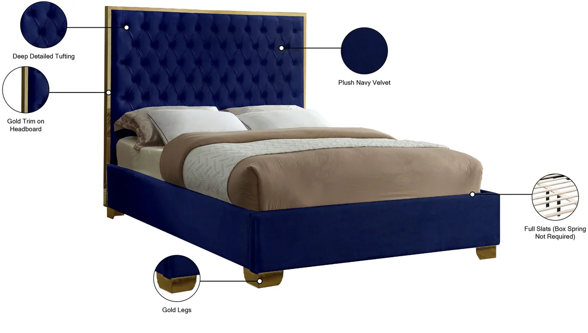 Lana - Queen Bed - Navy