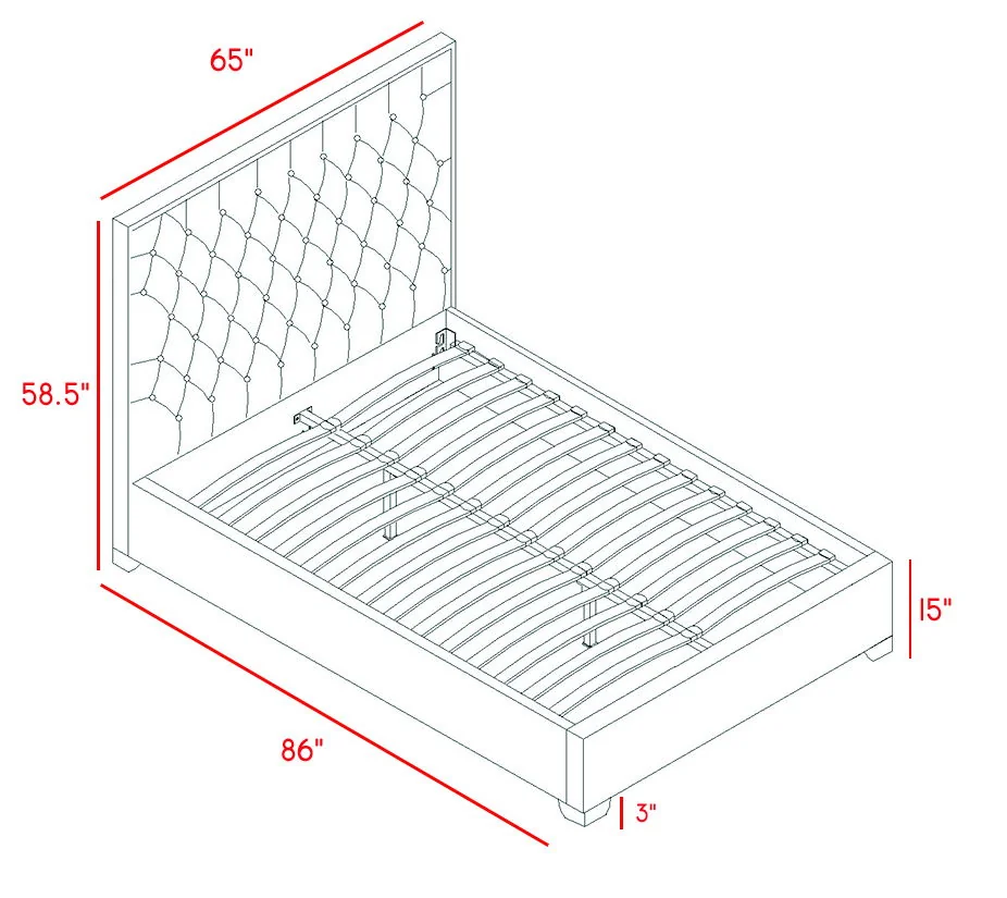 Lexi - Queen Bed - Gray
