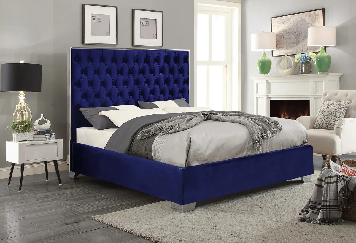 Lexi - Queen Bed - Navy - View 2