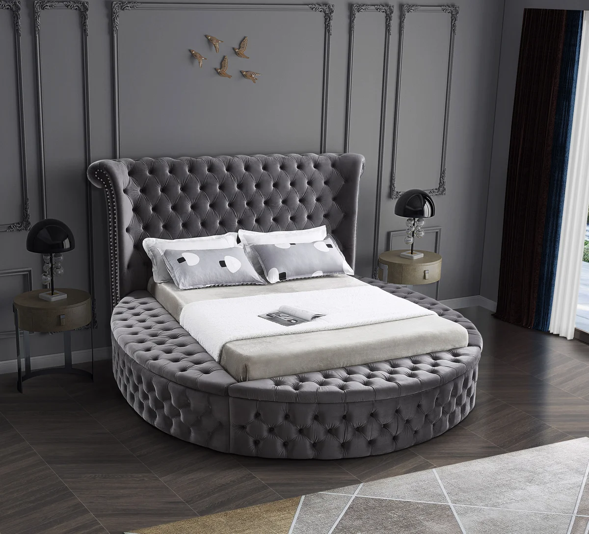 Luxus - King Bed - Gray