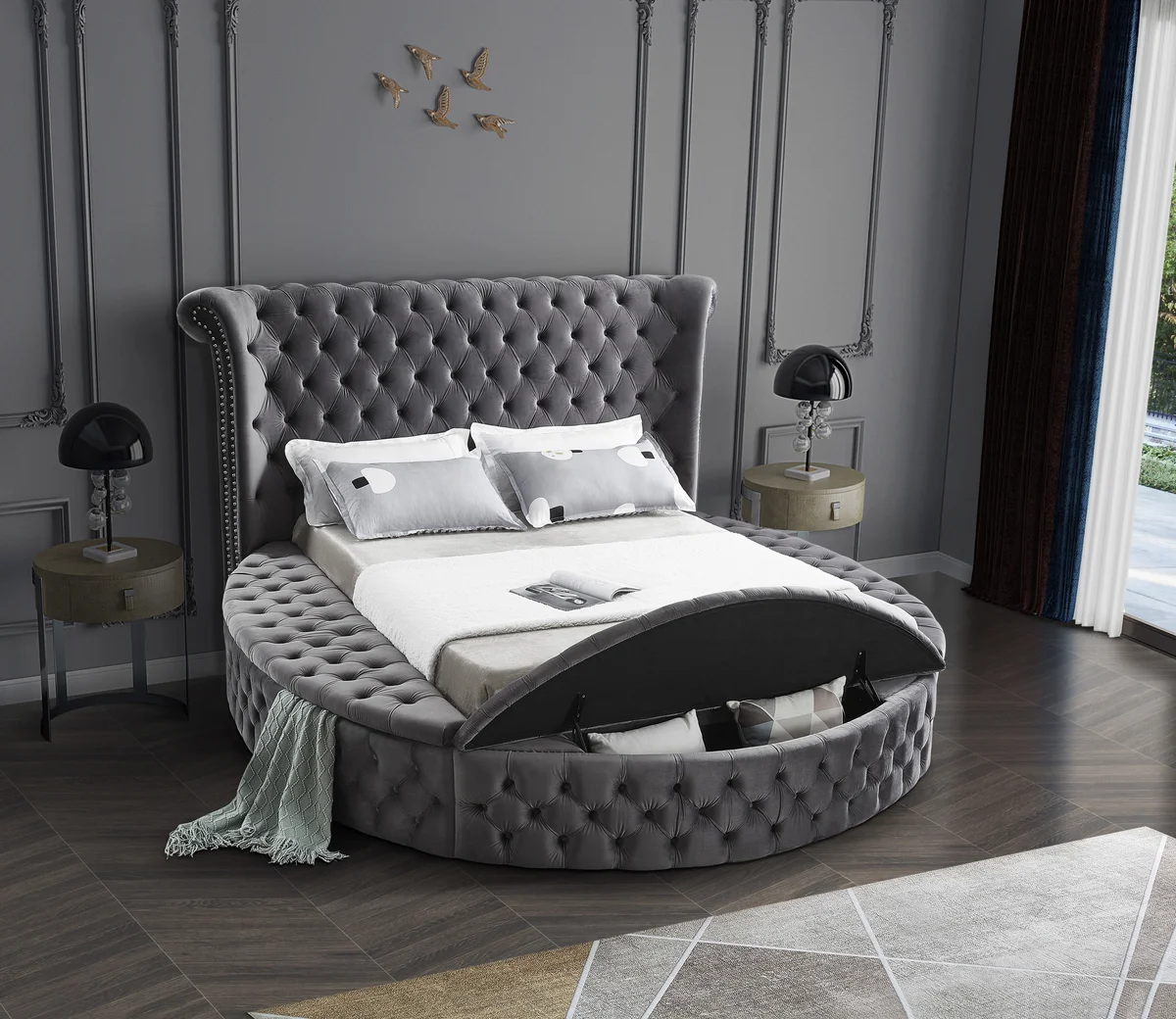 Luxus - King Bed - Gray
