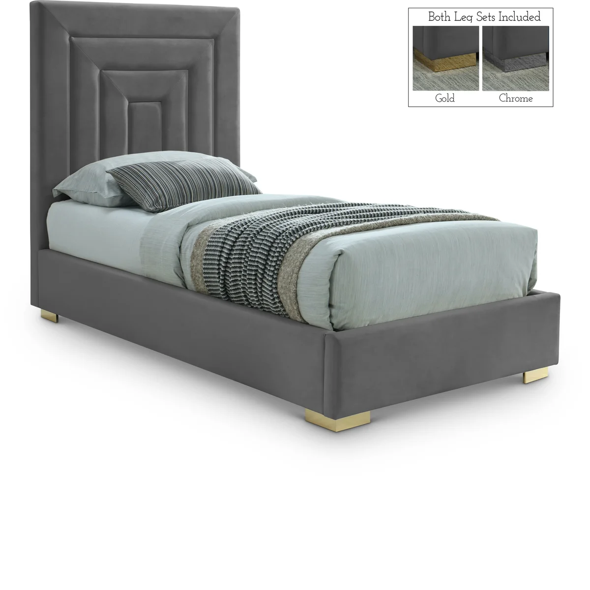 Nora - Twin Bed - Gray