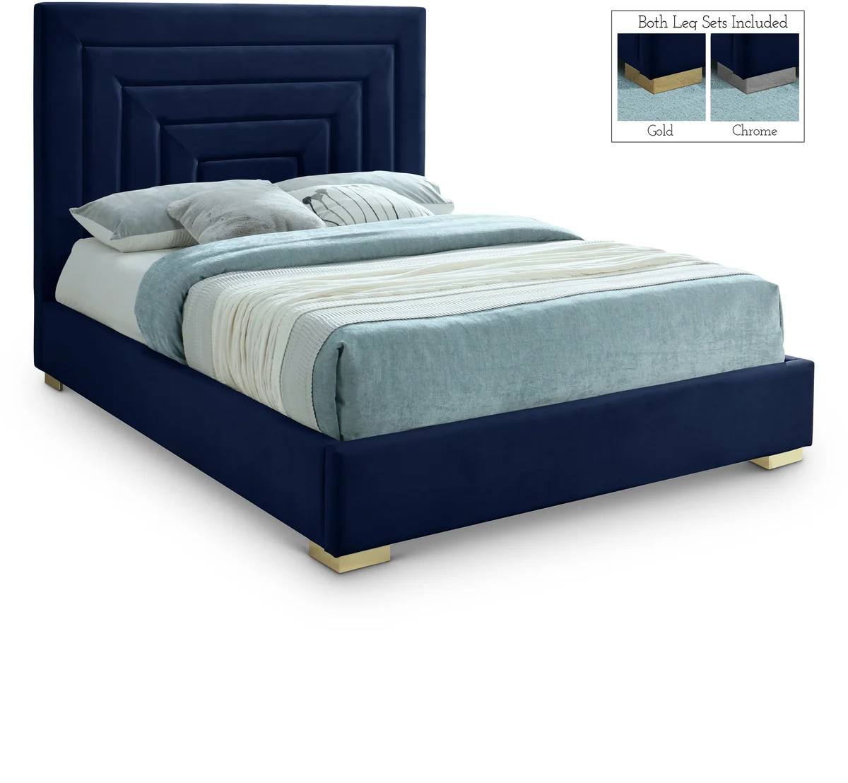 Nora - King Bed - Navy