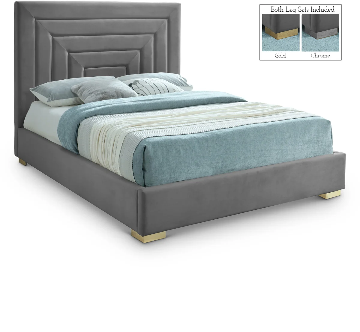 Nora - King Bed - Gray