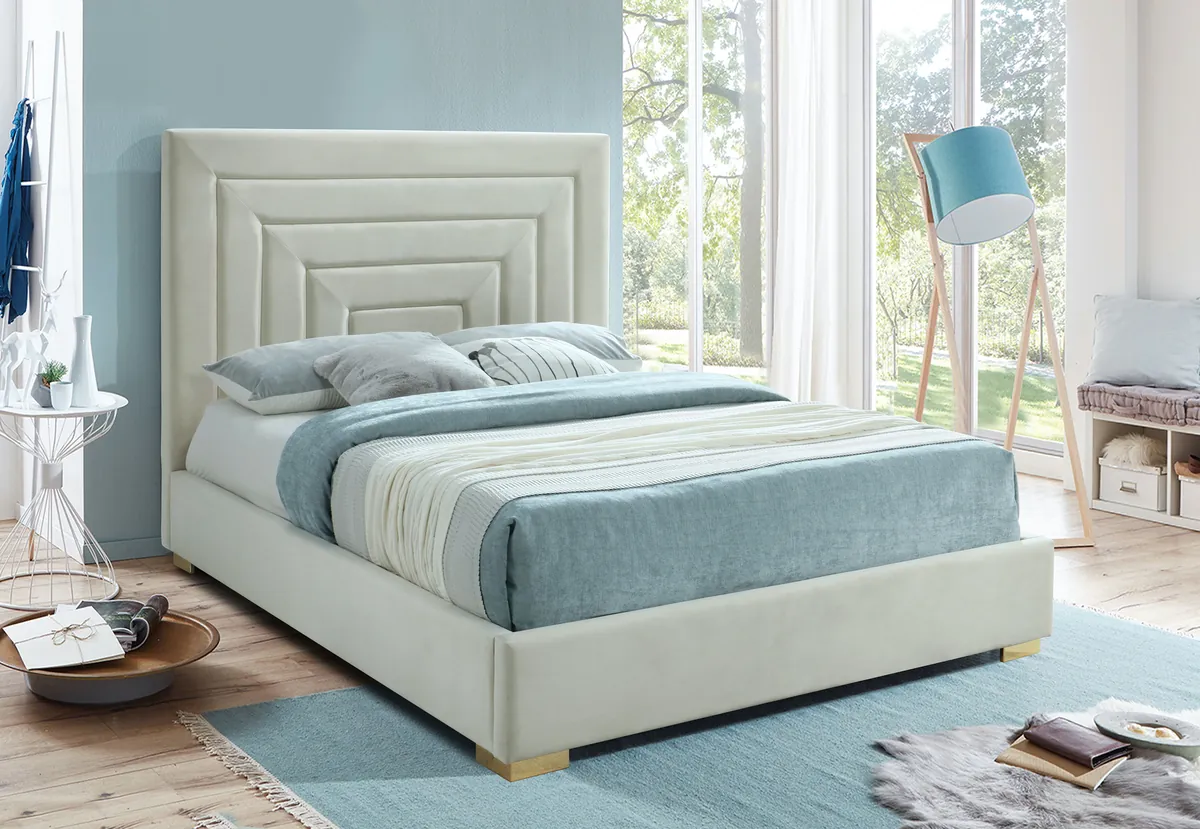 Nora - King Bed - Cream