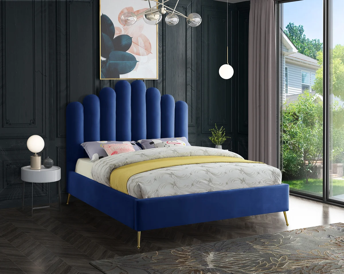 Lily - King Bed - Navy