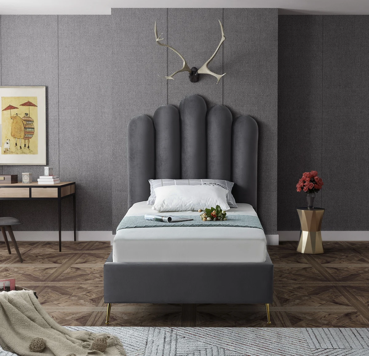Lily - Twin Bed - Gray