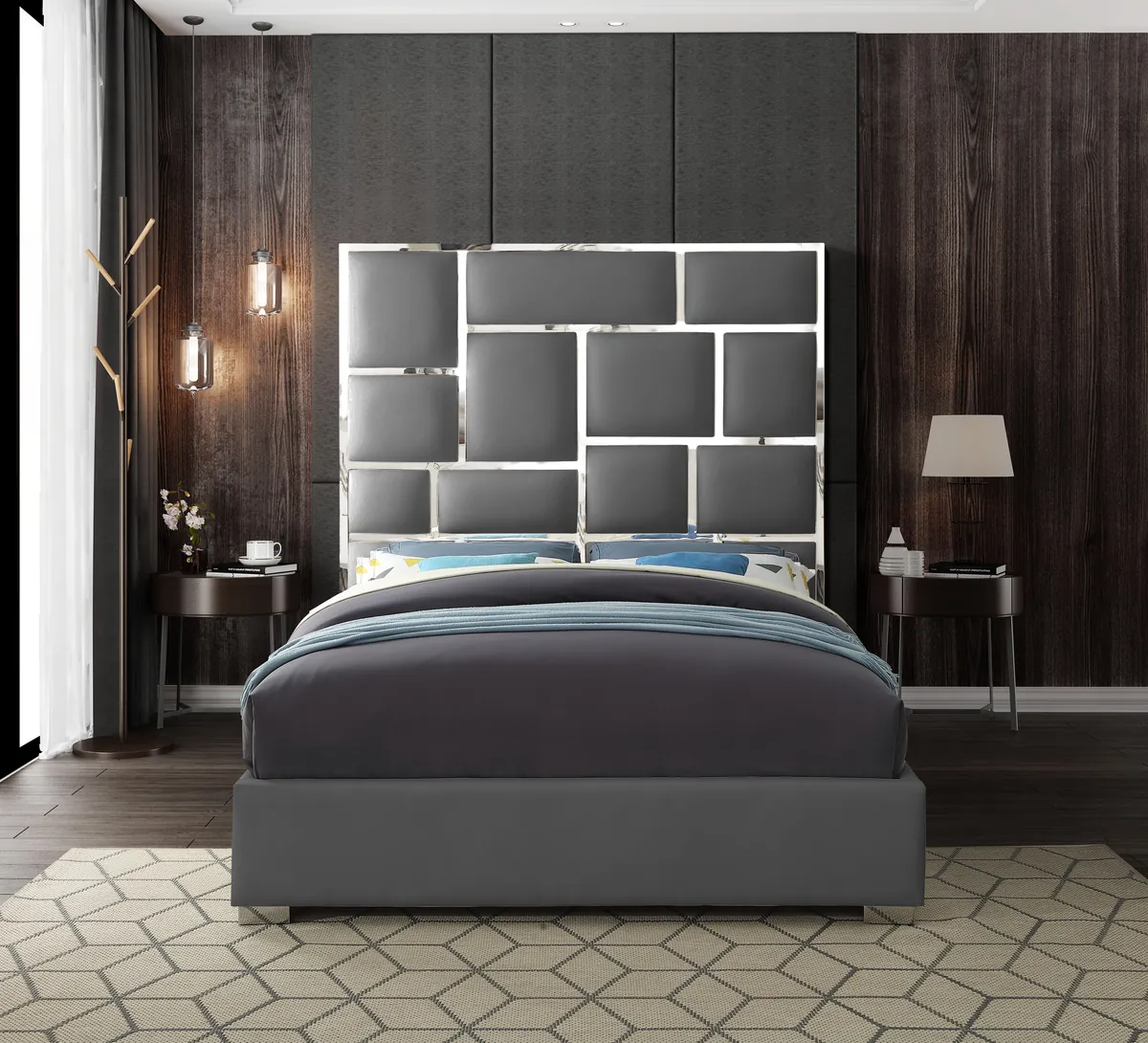 Milan - Queen Bed - Gray