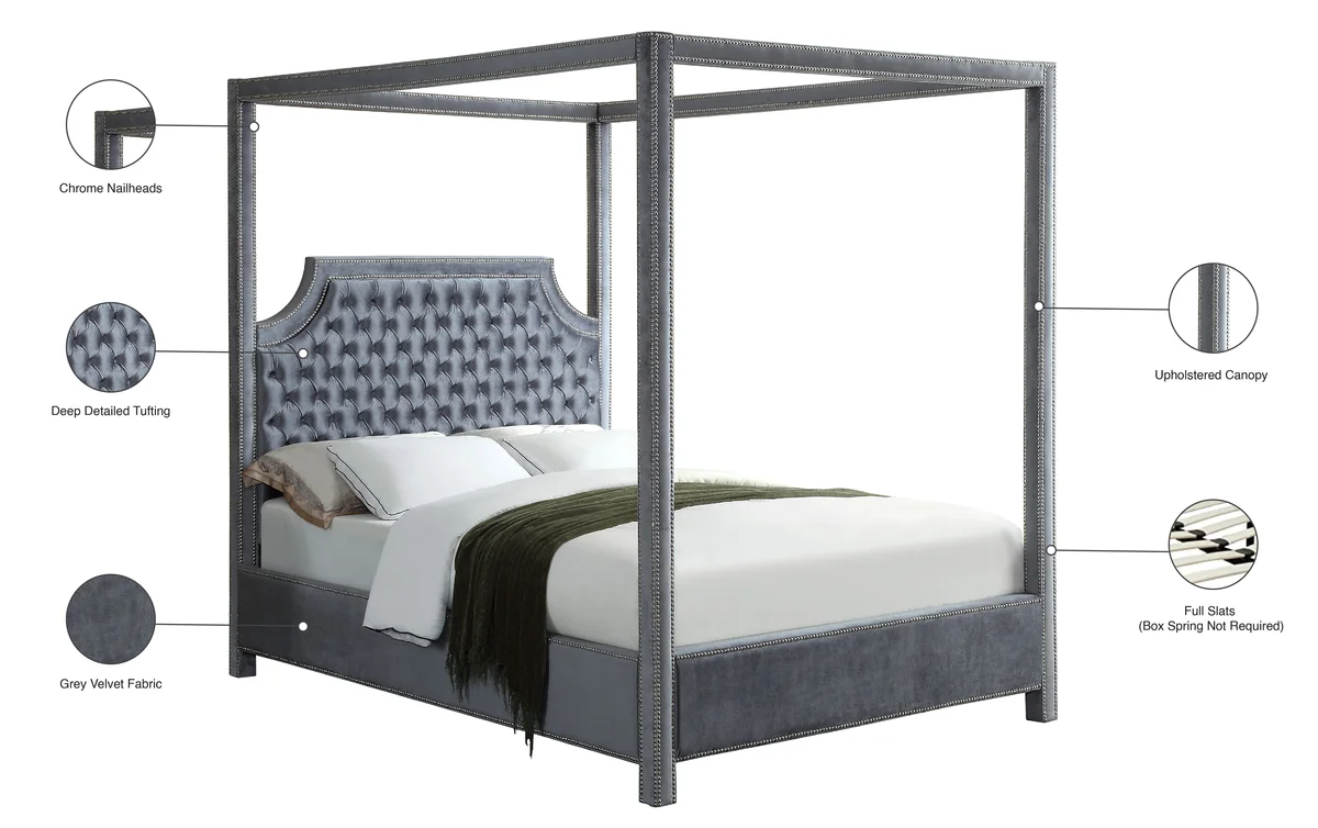 Rowan - Queen Bed - Gray