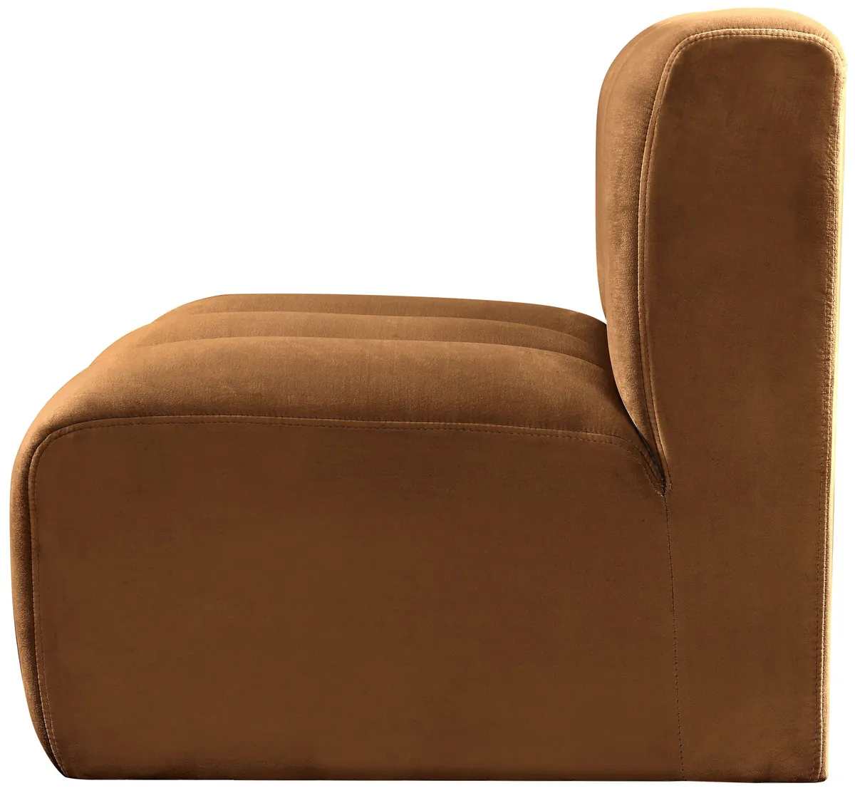 Arc - Velvet Straight Chair - Saddle - View 2