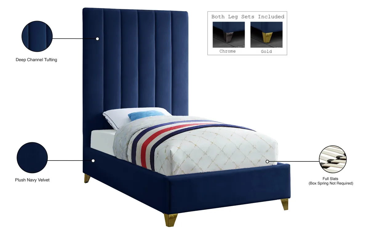 Via - Twin Bed - Navy