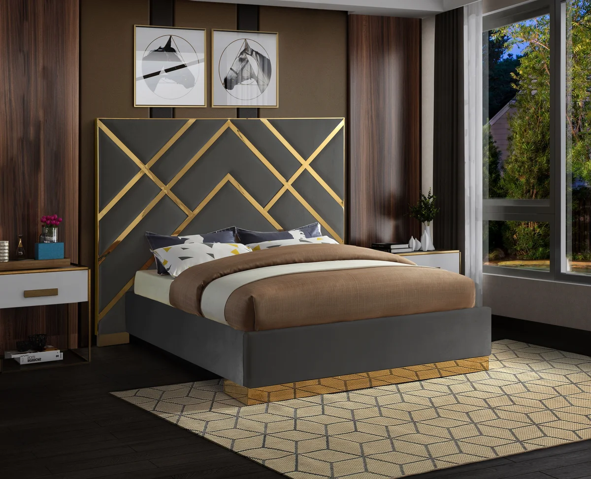 Vector - Queen Bed - Gray - View 2