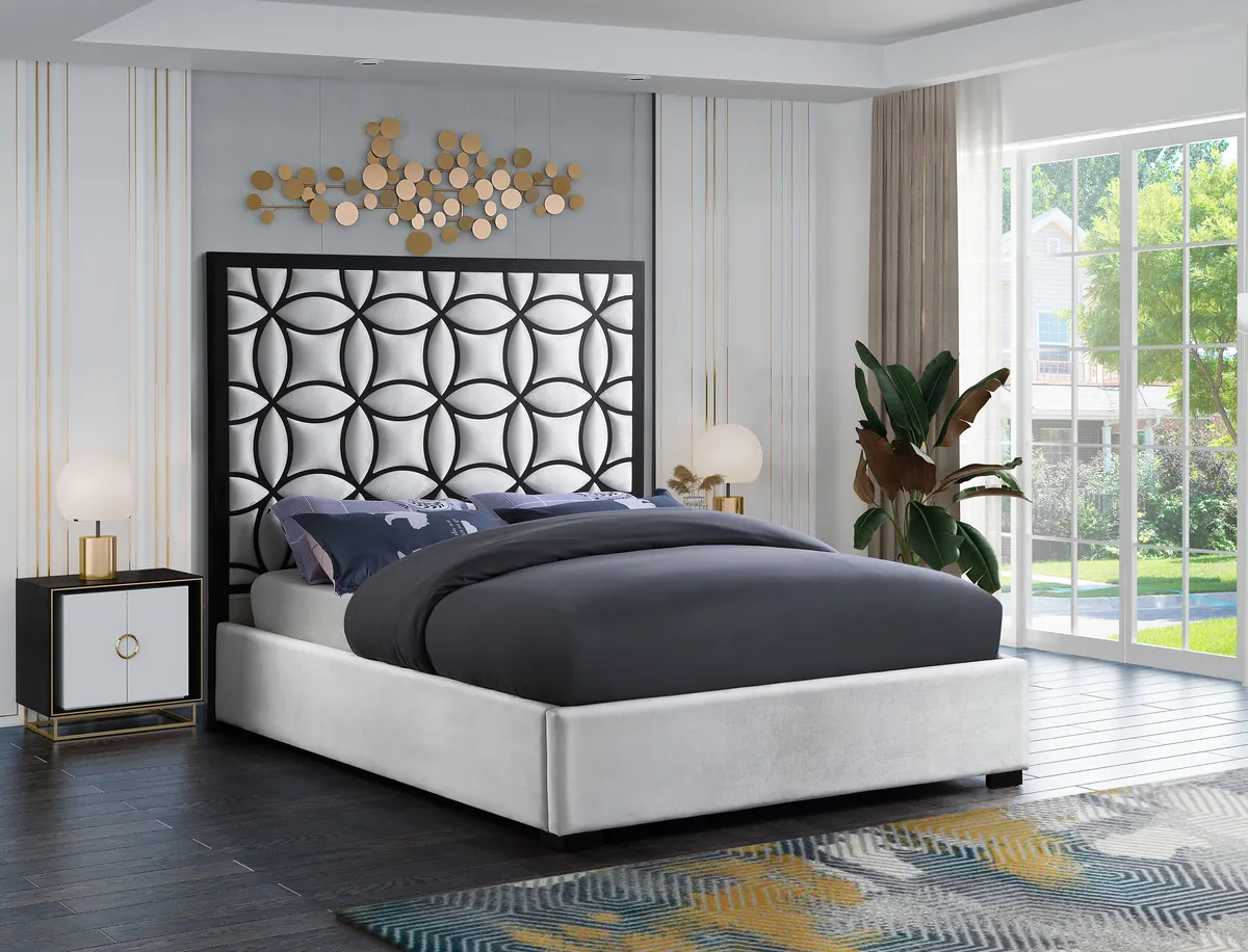 Taj - King Bed - White - View 2