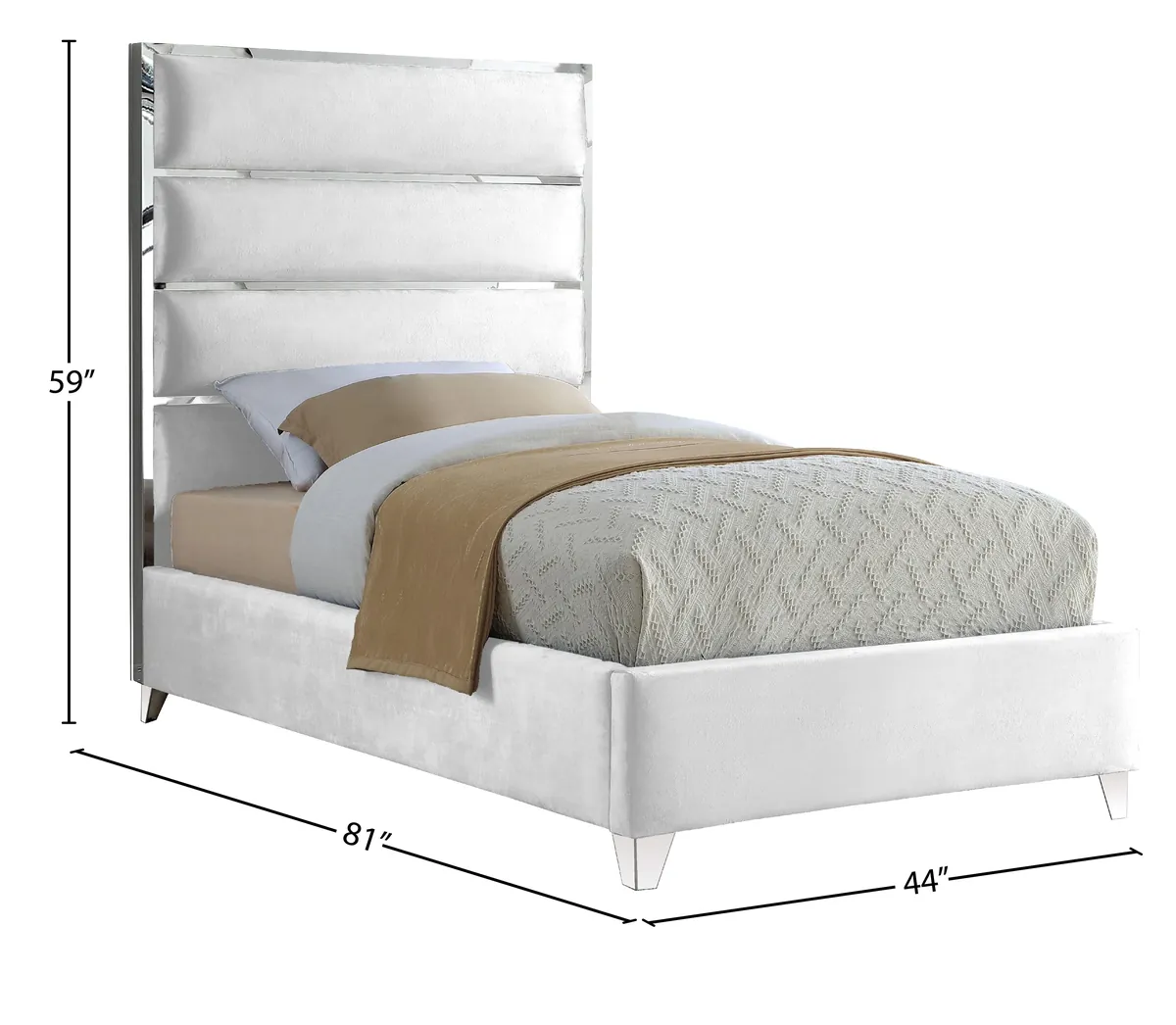 Zuma - Twin Bed - White
