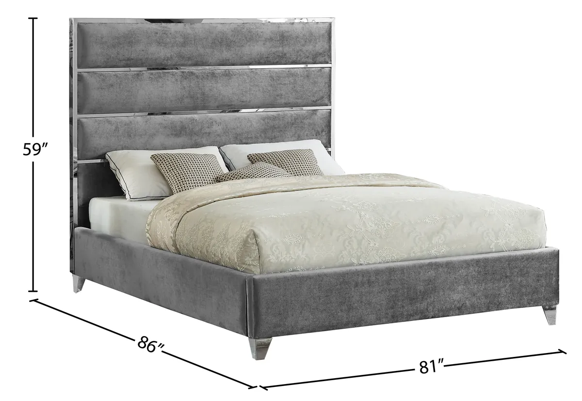 Zuma - King Bed - Gray