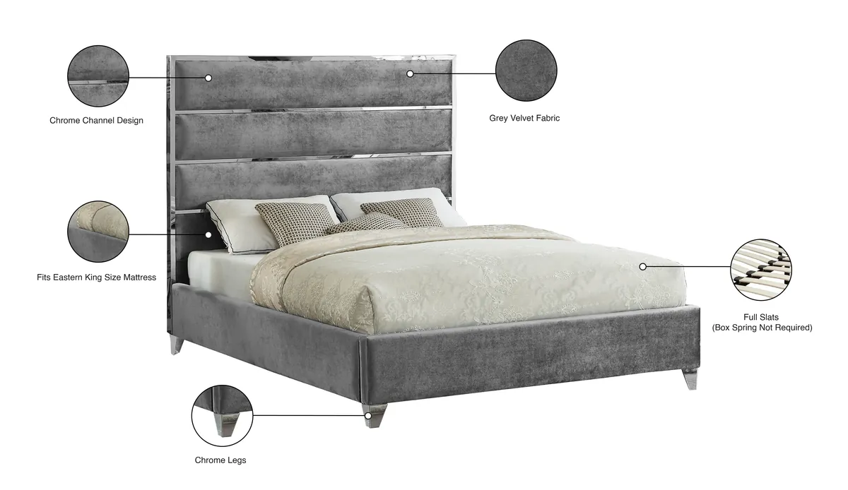 Zuma - King Bed - Gray