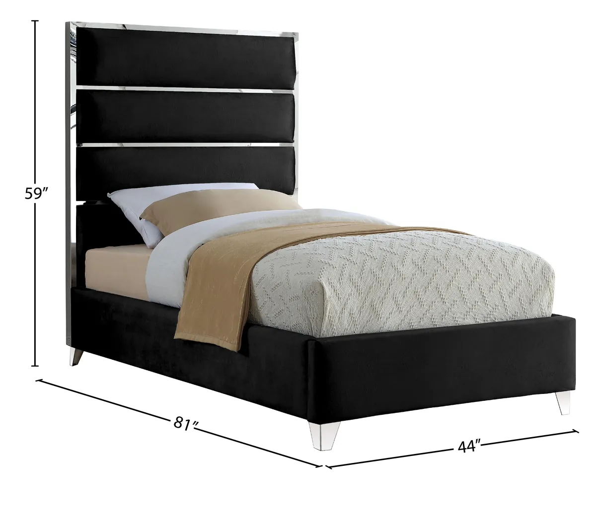 Zuma - Twin Bed - Black