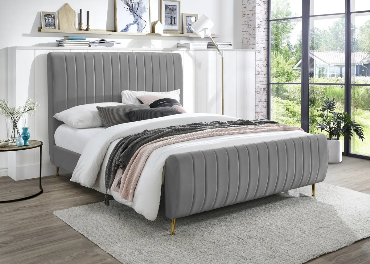 Zara - King Bed - Gray - View 2