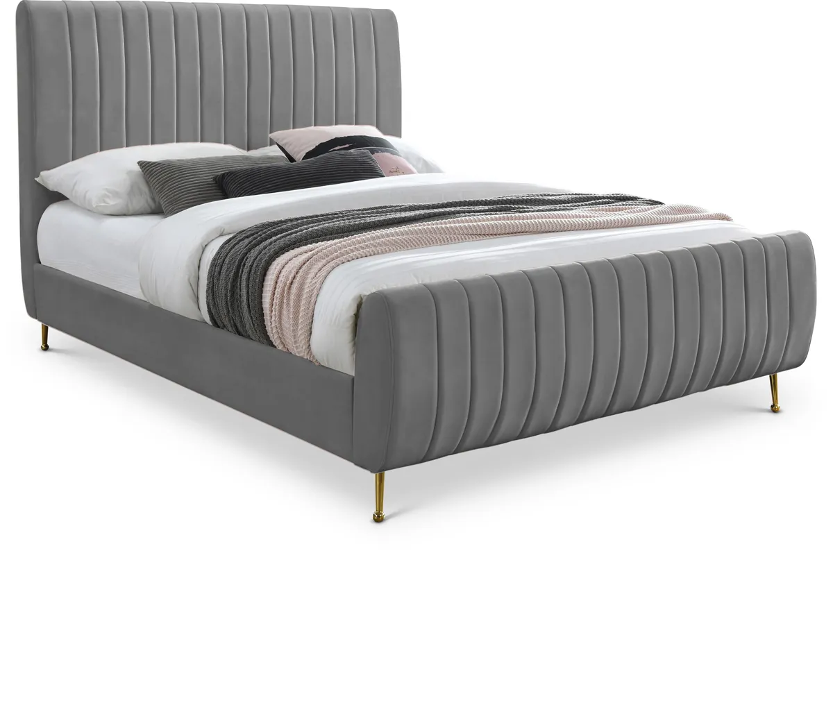 Zara - King Bed - Gray