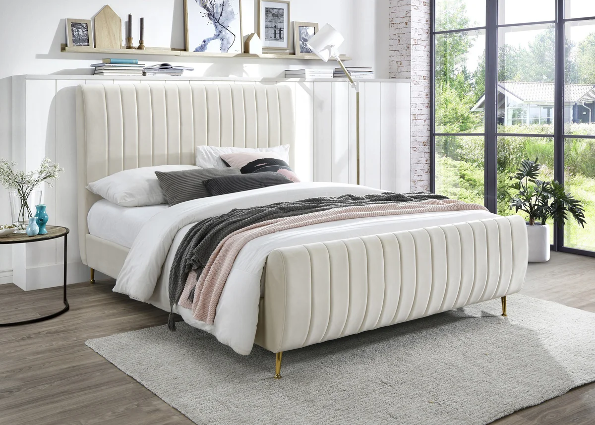Zara - Queen Bed - Cream - View 2