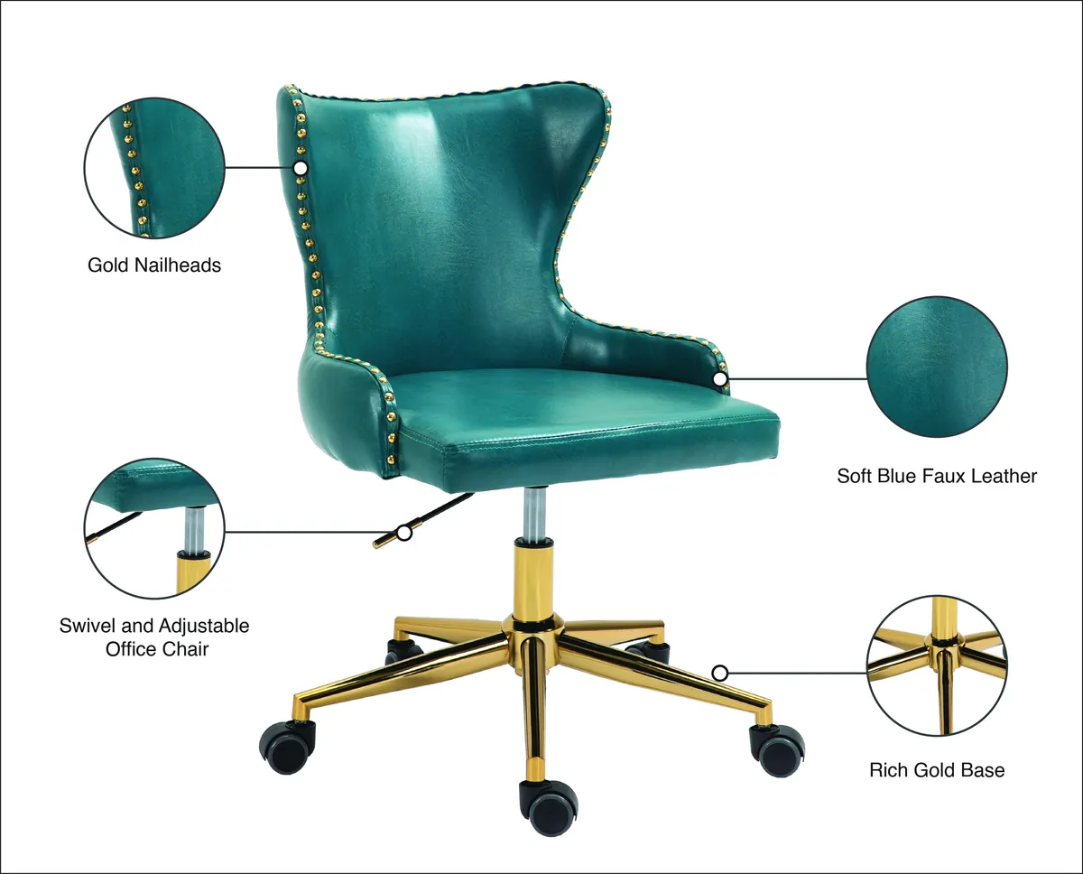 Hendrix - Office Chair - Blue - Faux Leather