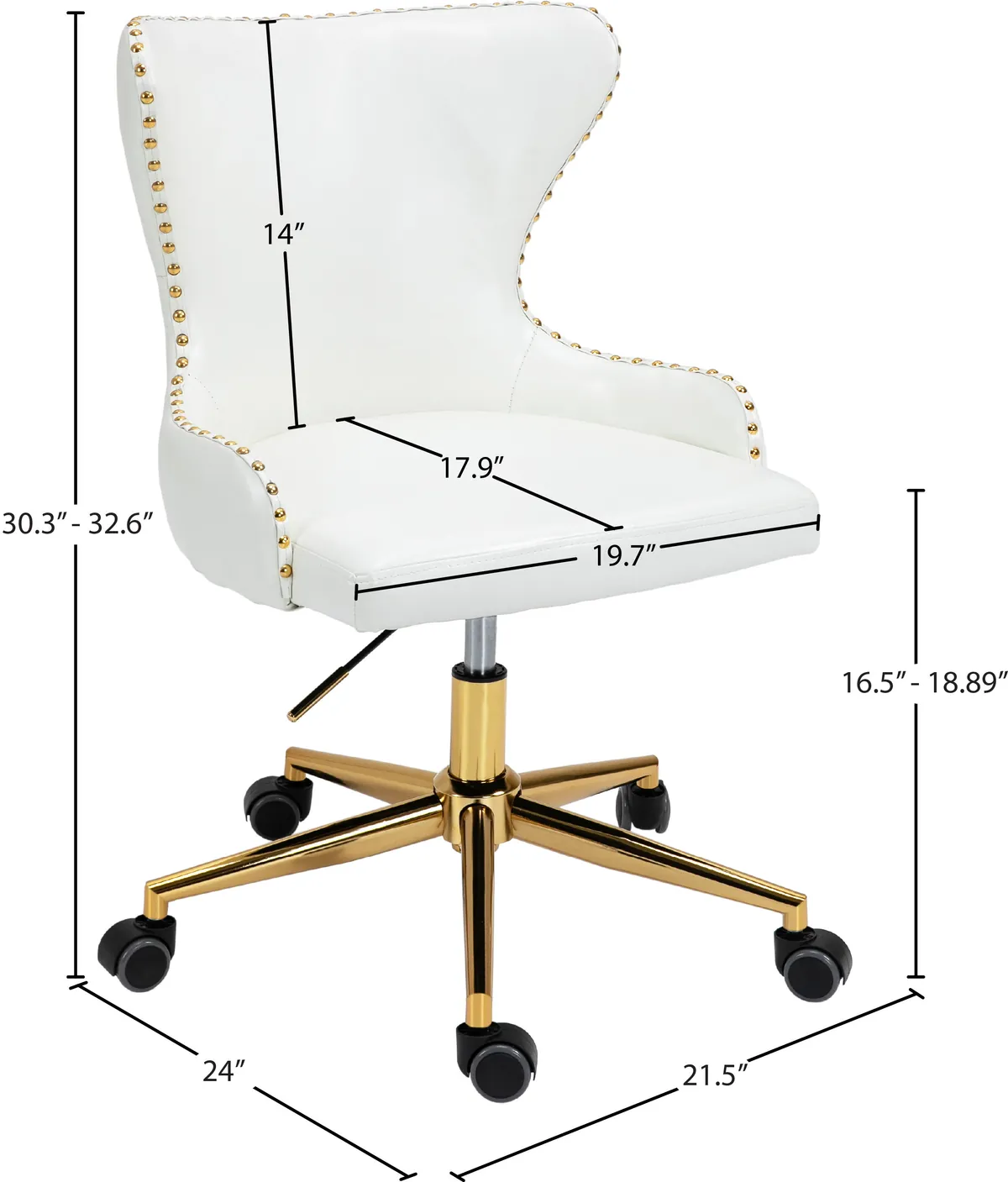 Hendrix - Office Chair - White - Faux Leather
