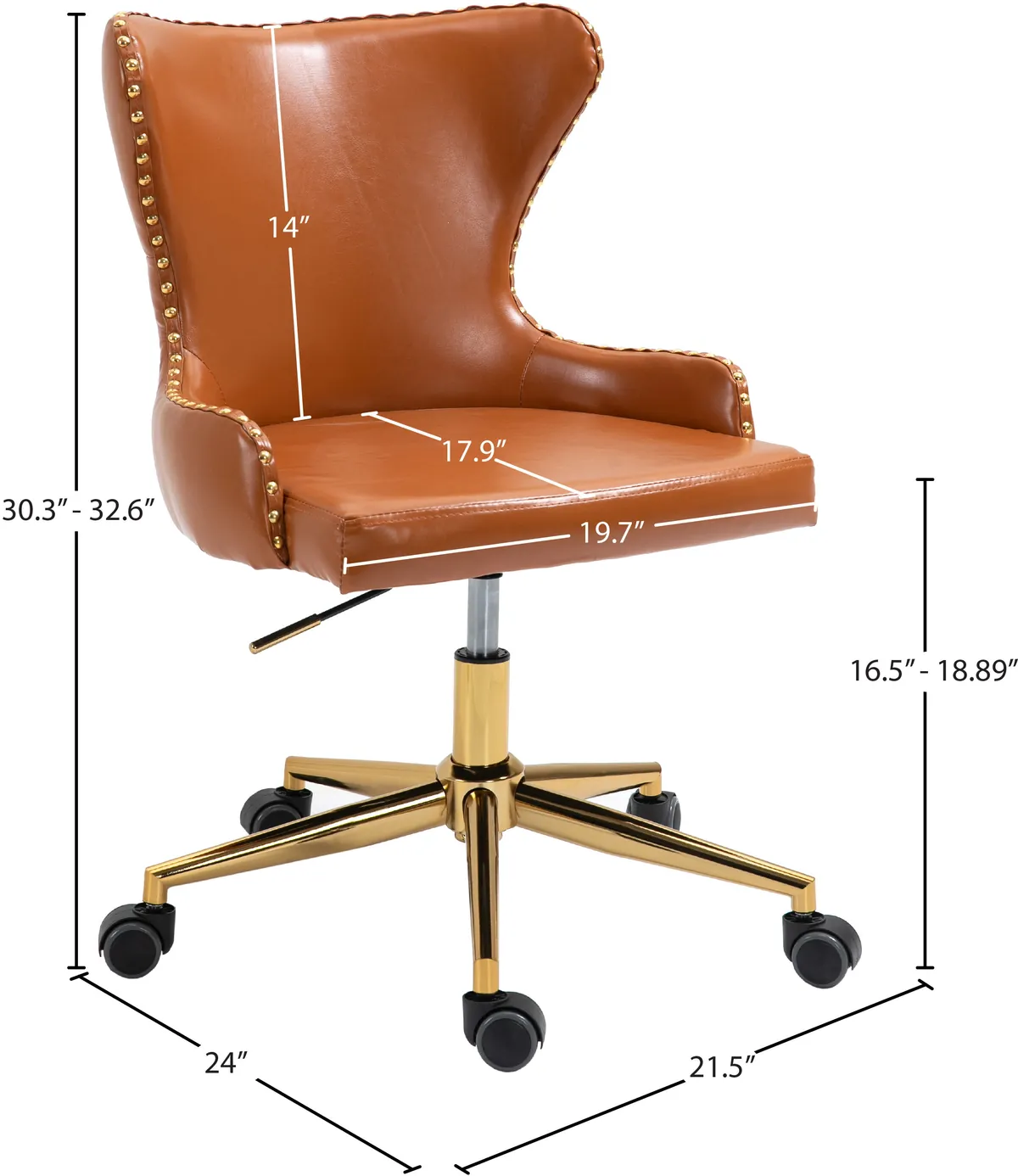 Hendrix - Office Chair - Cognac