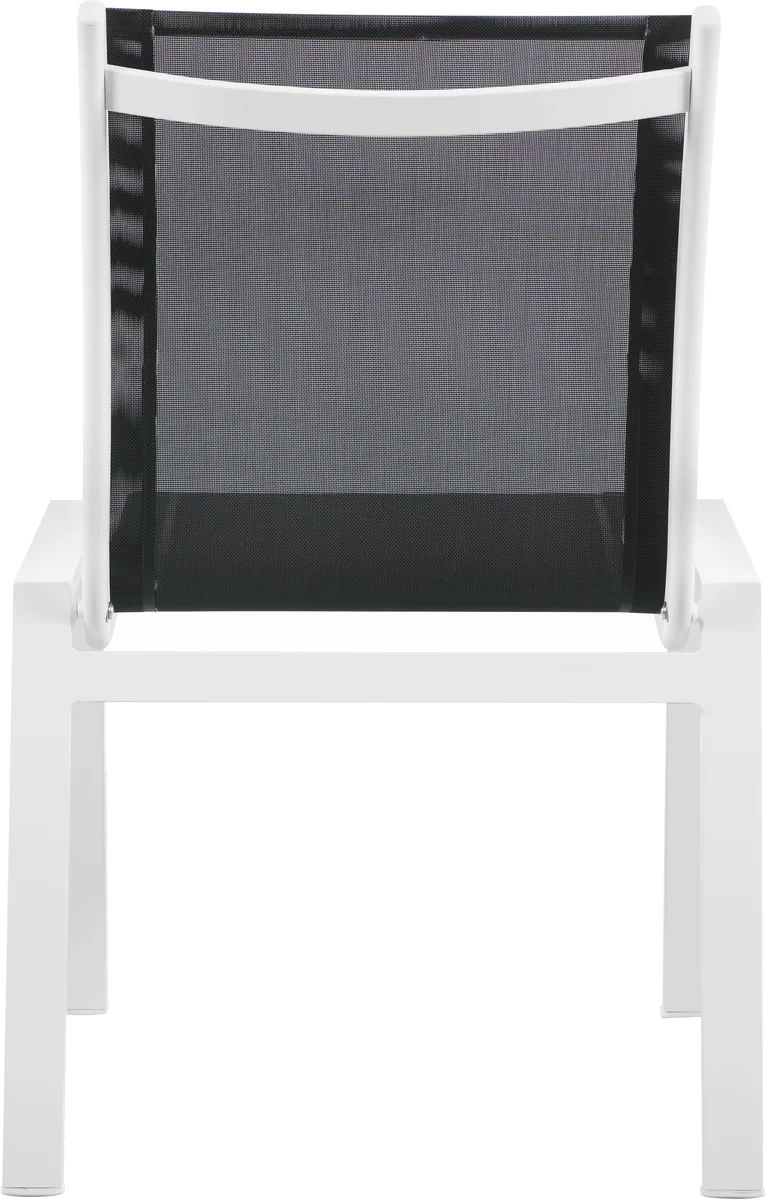 Nizuc - Outdoor Patio Dining Chair With White Frame (Set of 2) - Black