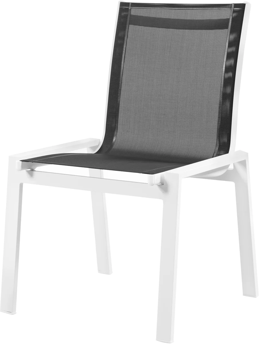 Nizuc - Outdoor Patio Dining Chair With White Frame (Set of 2) - Black