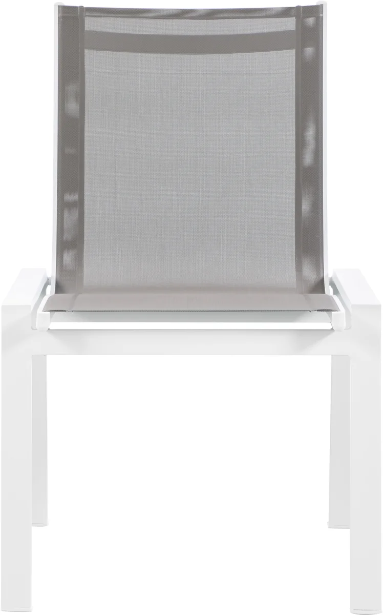 Nizuc - Outdoor Patio Dining Chair With White Frame (Set of 2) - Gray