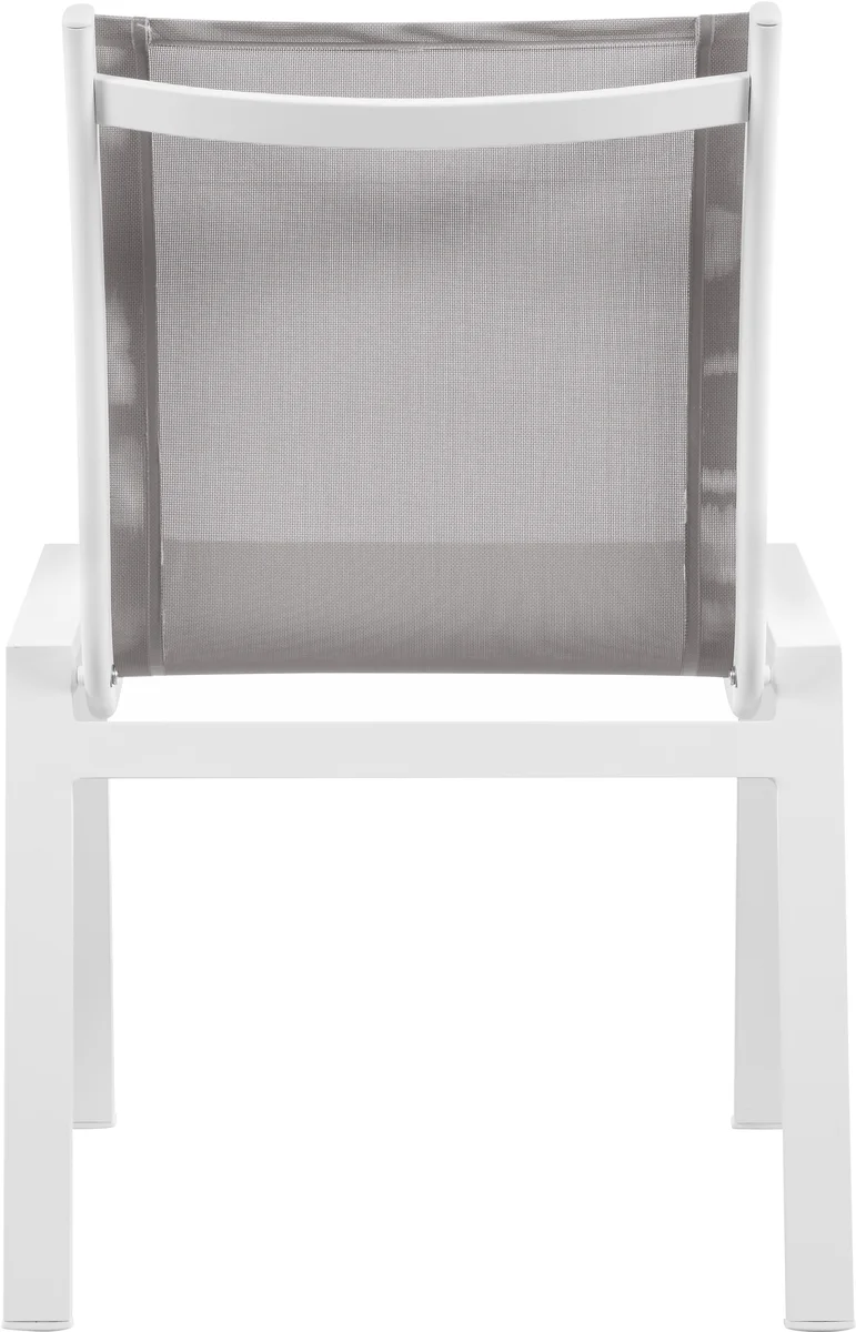 Nizuc - Outdoor Patio Dining Chair With White Frame (Set of 2) - Gray