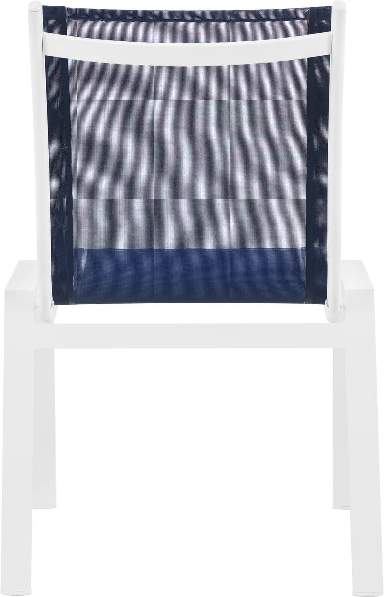Nizuc - Outdoor Patio Dining Chair With White Frame (Set of 2) - Navy