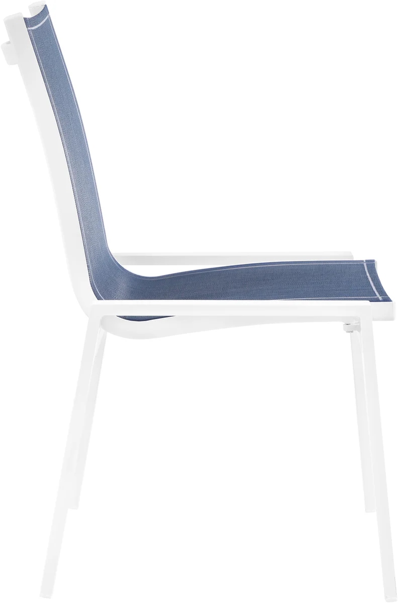 Nizuc - Outdoor Patio Dining Chair With White Frame (Set of 2) - Navy