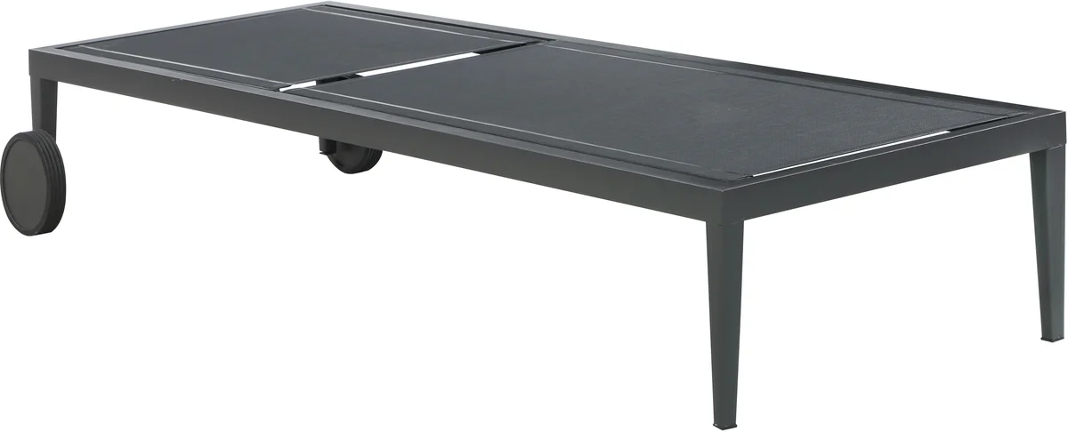 Nizuc - Outdoor Patio Chaise Lounge Chair With Gray Base - Black