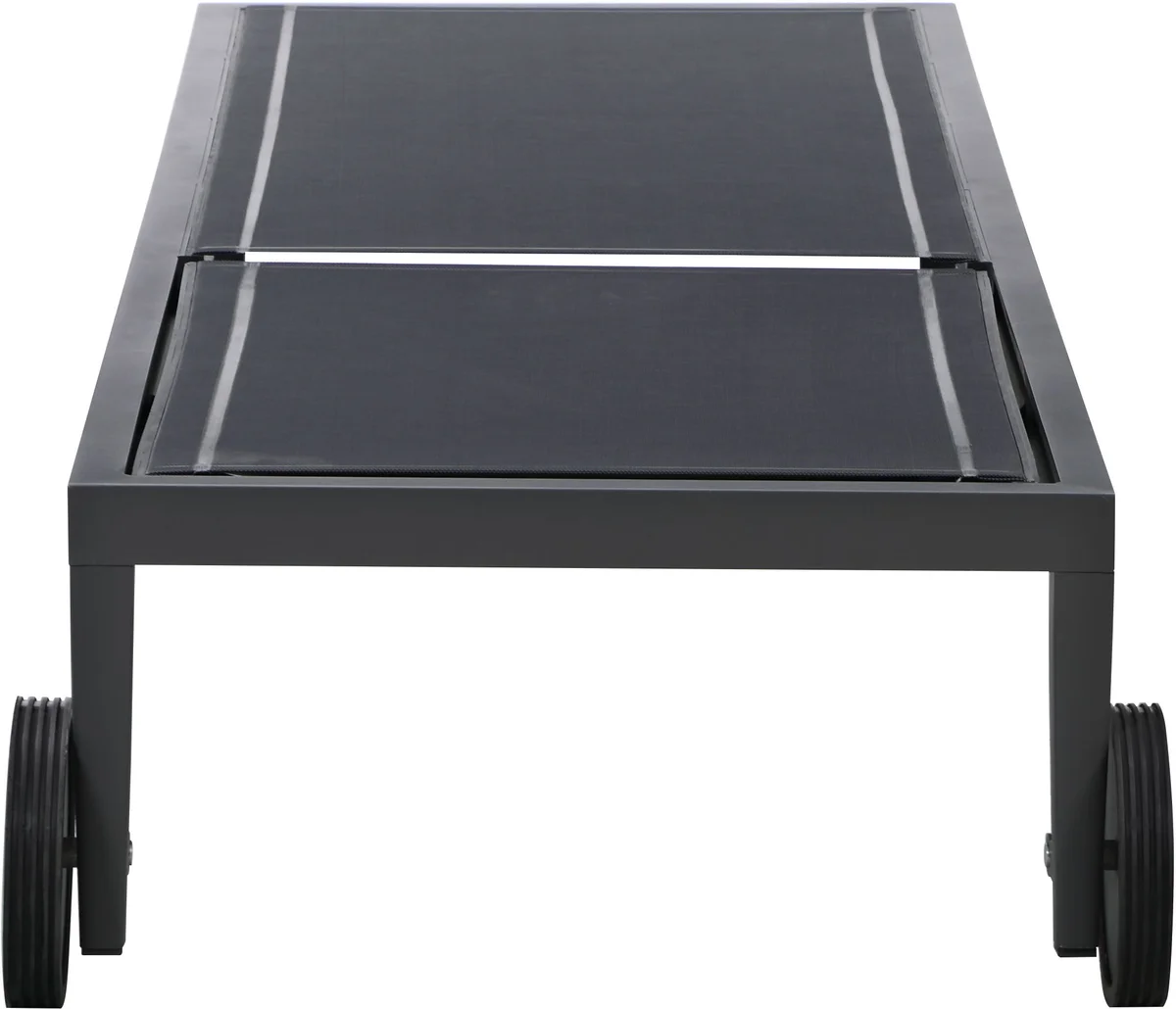 Nizuc - Outdoor Patio Chaise Lounge Chair With Gray Base - Black