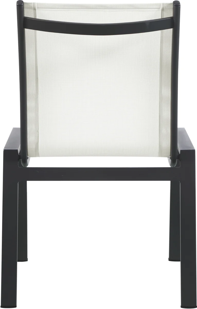 Nizuc - Outdoor Patio Dining Chair With Gray Frame (Set of 2) - White