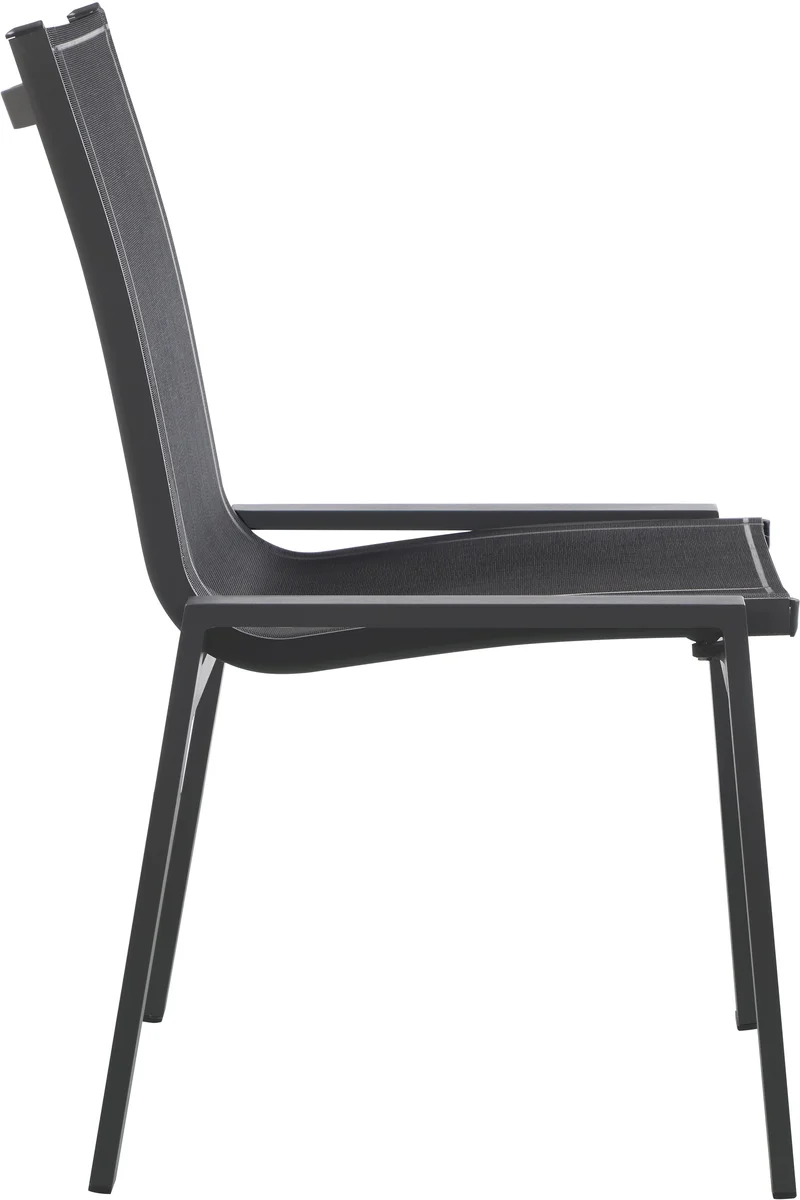Nizuc - Outdoor Patio Dining Chair With Gray Frame (Set of 2) - Black