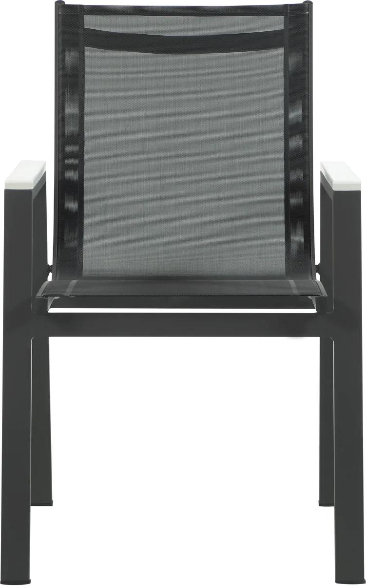 Nizuc - Outdoor Patio Dining Arm Chair With Gray Frame (Set of 2) - Black