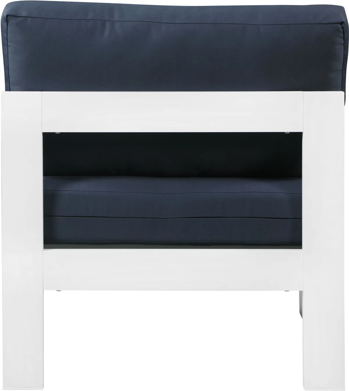 Nizuc - Outdoor Patio Armless Chair With White Frame - Navy