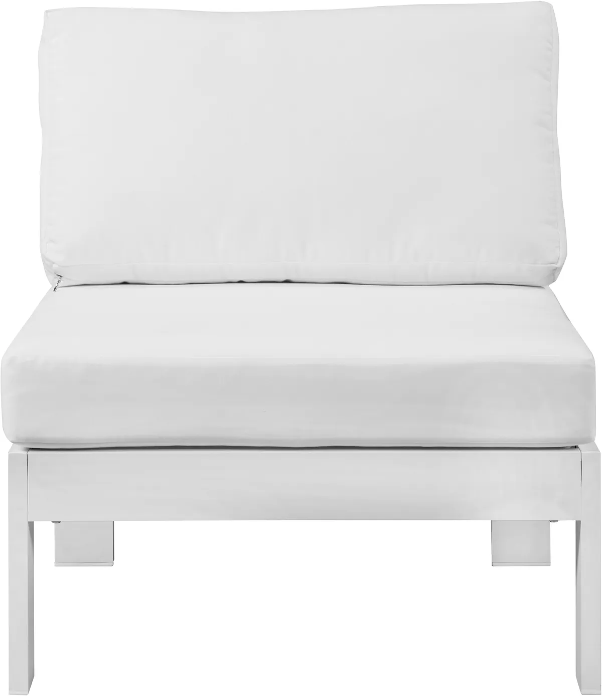 Nizuc - Outdoor Patio Armless Chair With White Frame - White