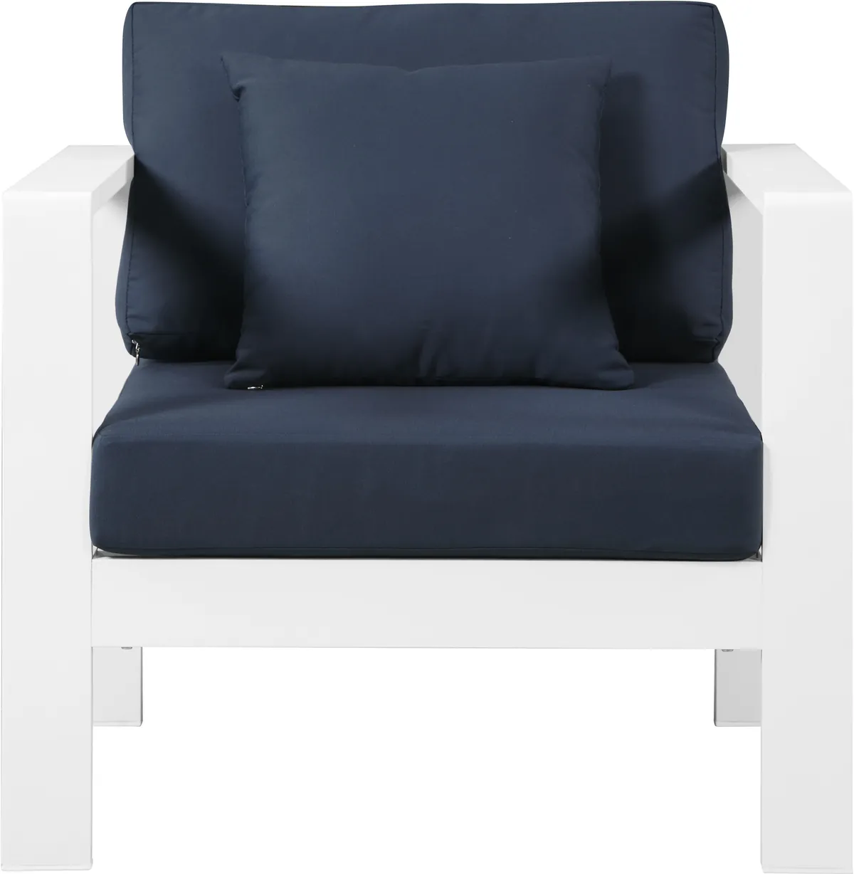 Nizuc - Outdoor Patio Arm Chair With White Frame - Navy