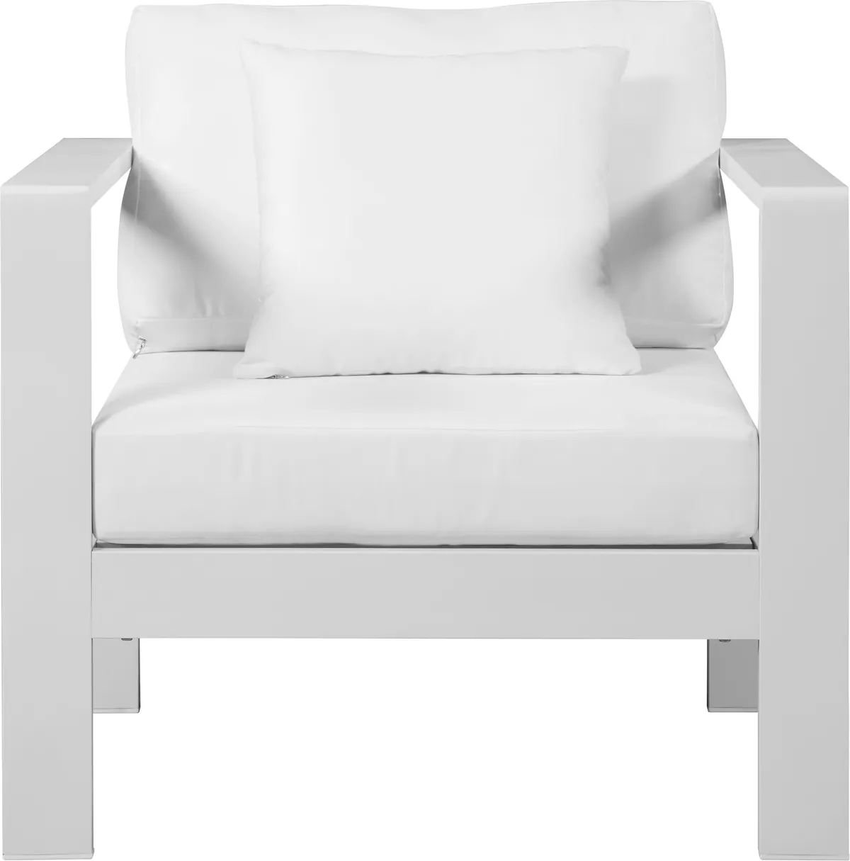 Nizuc - Outdoor Patio Arm Chair With White Frame - White